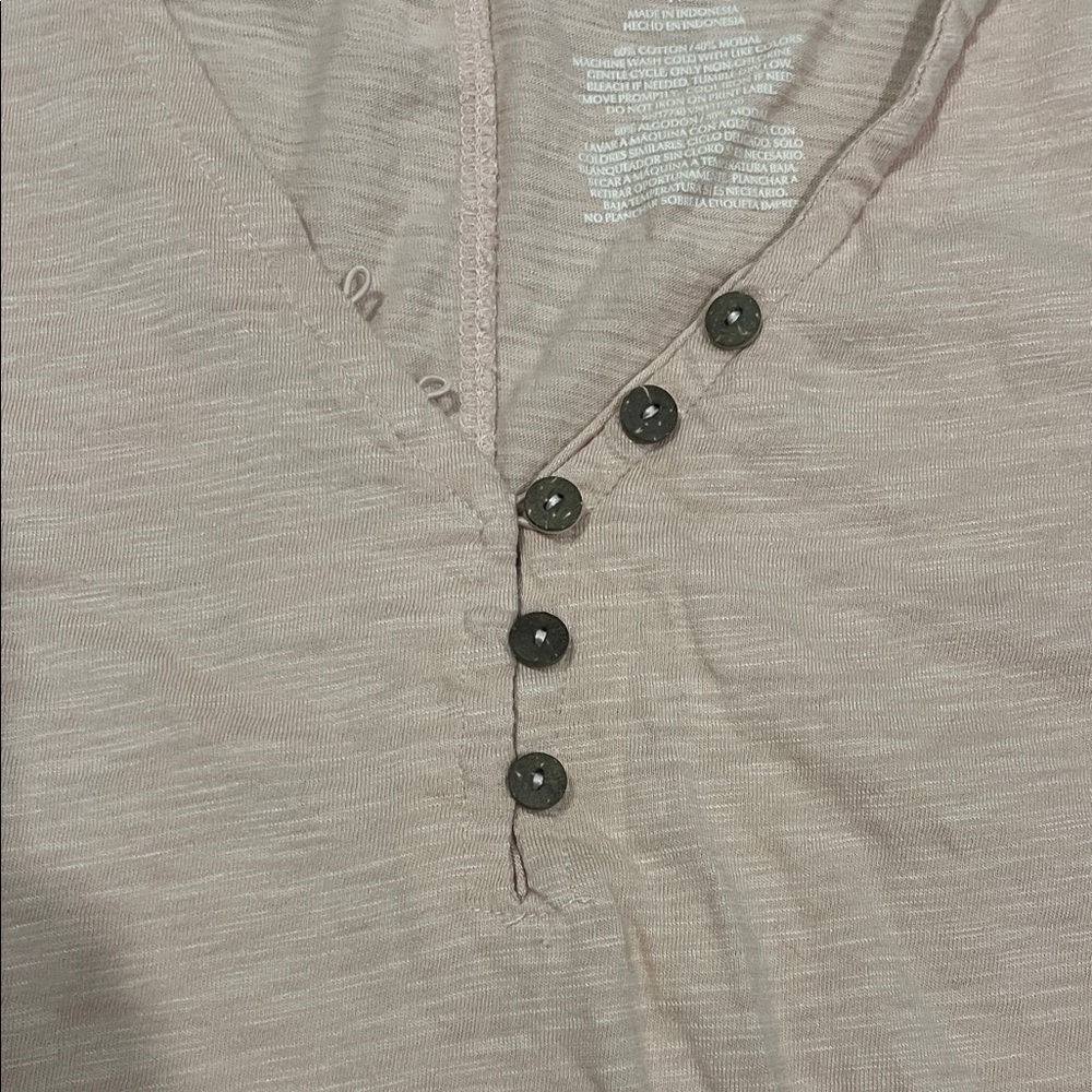 Universal Thread Light Pink Buttoned Short Sleeve Tee - Picture 6 of 6